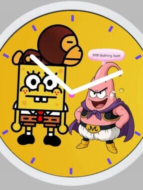 Yellow Cartoon Face Clock - Unbranded